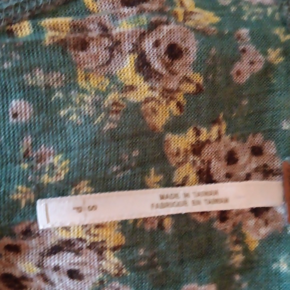 Free People Top In Green Sage Mini Floral - Picture 5 of 9